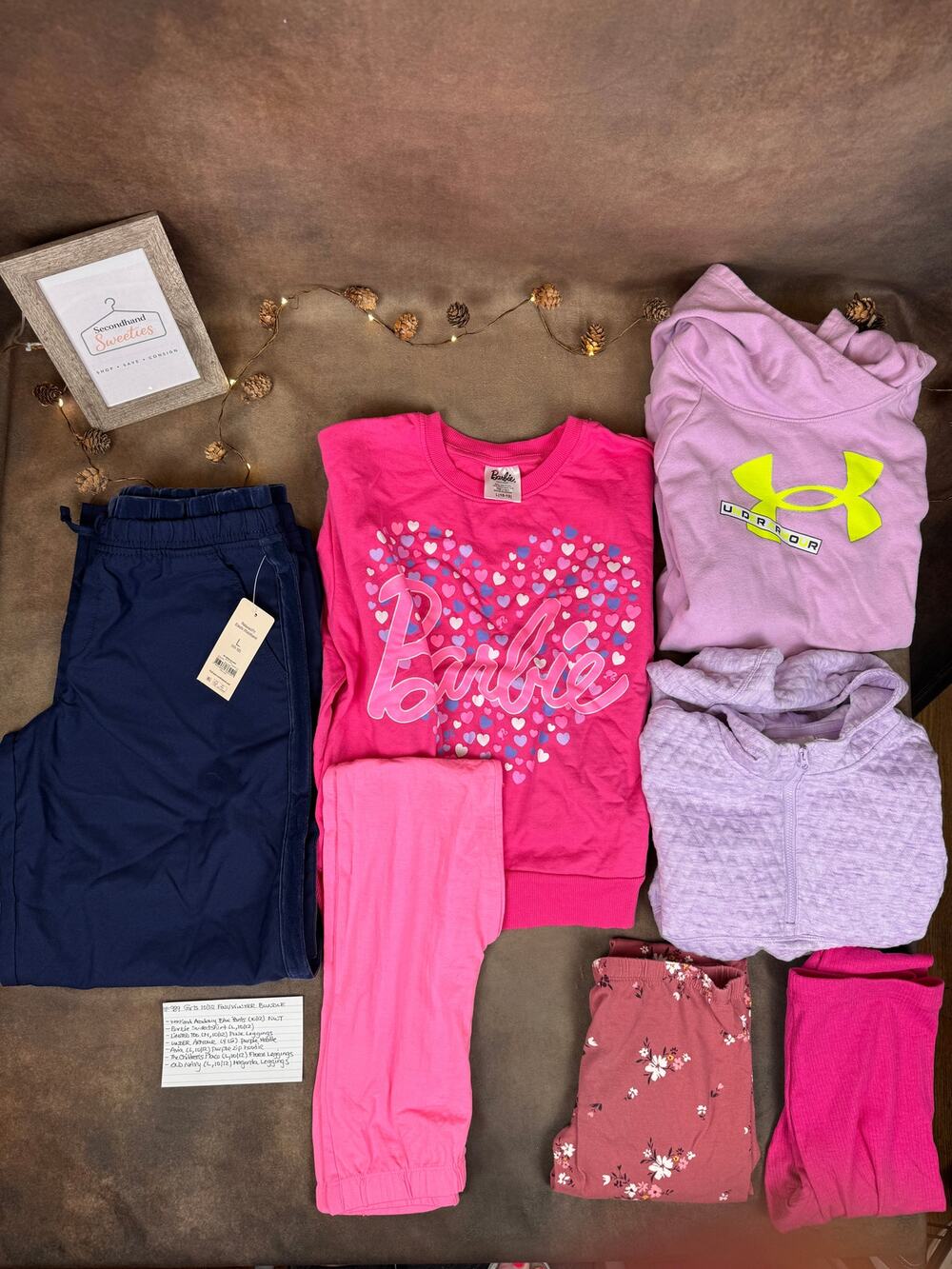 Girls Size 10/12 Fall Winter Clothing Bundle Barbie Under Armour Pants #989
